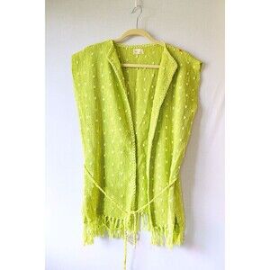 Bea lime green knit cardigan sweater short sleeve new XL